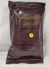 1982 MRE Meal Ready To Eat Individual Menu No 1 Pork Patty Dehydrated