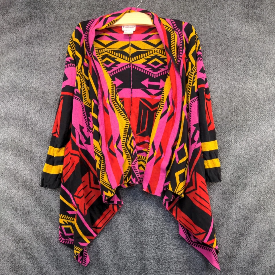 Cárdigan Suéter American Girl Frente Abierto Niñas M/L Multi Western Azteca Foto 2 de 4