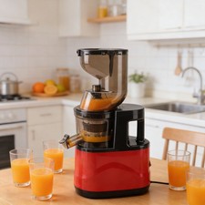 Powerful Slow Masticating Juicer With Wide Feed Chute For Quick Juicing Red