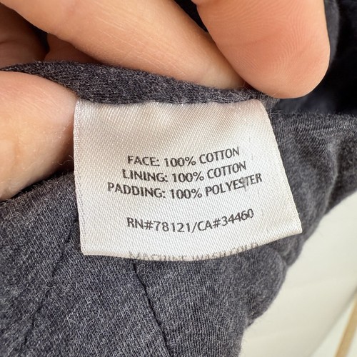 EILEEN FISHER Vest Women 1X Gray Diamond Quilted Cotton Snap - Picture 5 of 8