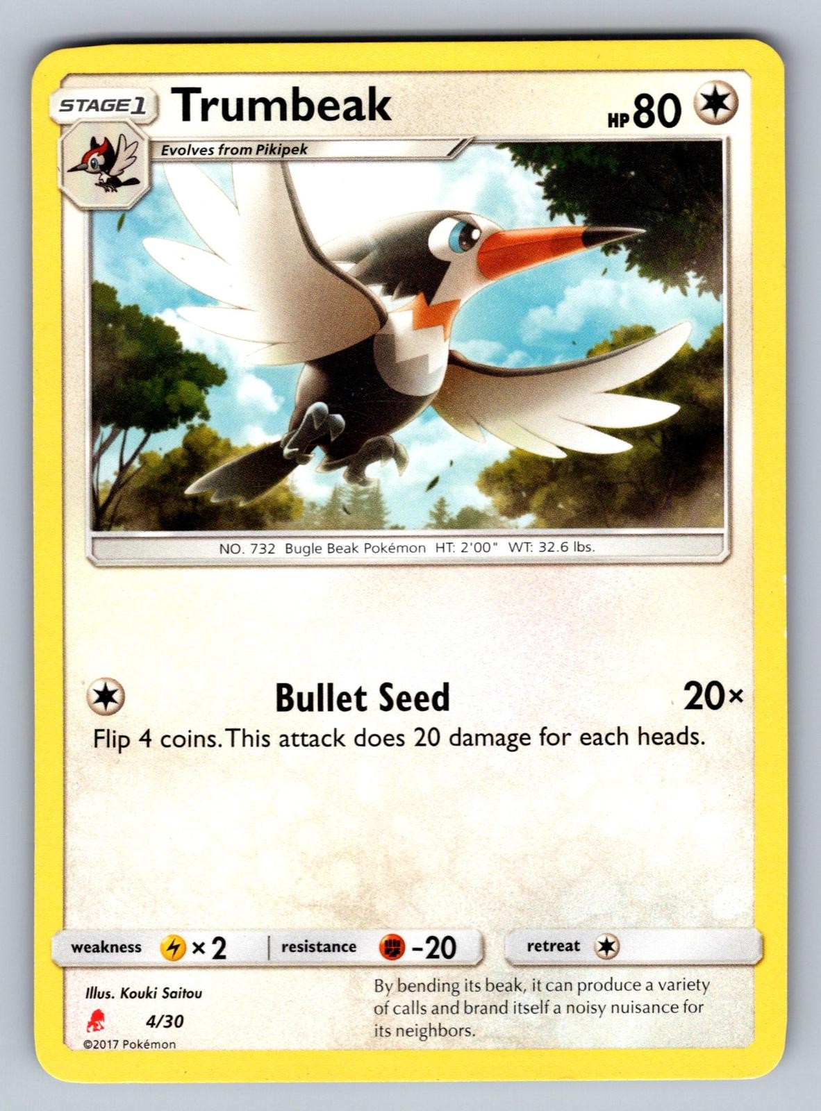 Trumbeak 4/30 Uncommon SM Trainer Kit: Lycanroc & Alolan Raichu Pokemon NM - LP