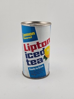 Vintage Steel Pull Tab Lipton Iced Tea Lemon Flavored 12 oz Empty Can