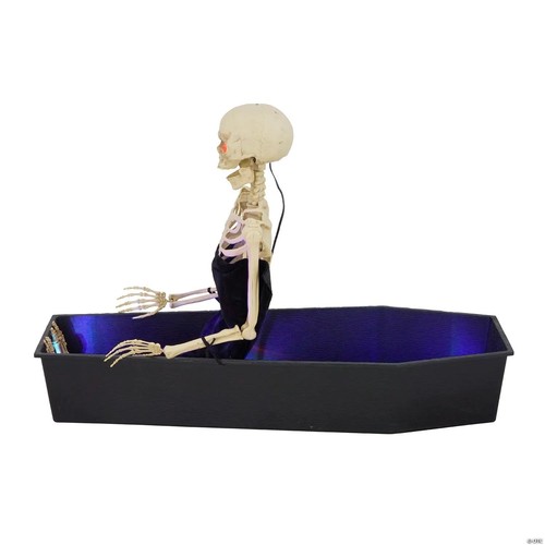 WAIT 4 IT! HALLOWEEN 2026!  SKELETON RISING IN COFFIN ANIMATED LED PROP PRESALE - Picture 5 of 7