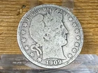 1909-O Barber Half Dollar 50c 90% Silver Coin Good Shape | Rare New Orleans Mint