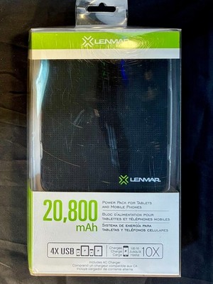 LENMAR Tablet Mobile Phone POWER BANK 20800 mAh Battery Pack 4x USB Charging NEW