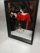 Sch&ouml;ner &Auml;lterer Vintage Retro Stil Edler Barspiegel Mit Uhr Deko Interieur Apart