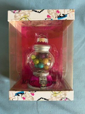 Betsey Johnson Gumball Machine Blown Glass Christmas Ornament NEW IN BOX