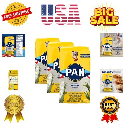 White Corn Meal   Pre-cooked Gluten Free and Kosher Flour for Arepas 2 lb 3.2...