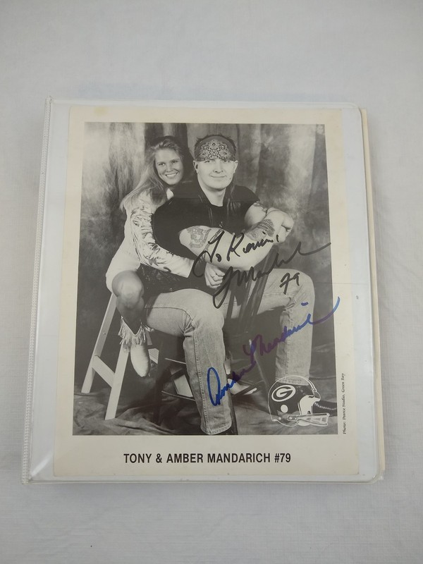 Vintage Green Bay Packers Autographed Photographs Binder LOT of 53