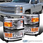 Fit 14-15 Chevy Silverado 1500 Headlights Turn Signal Lamps Headlamps Left+Right