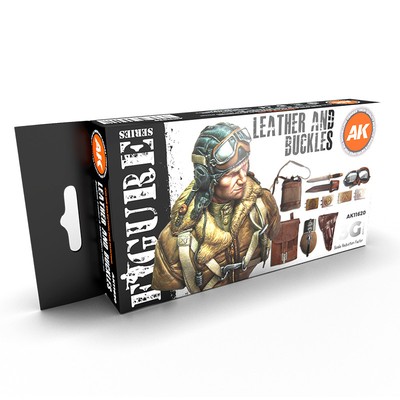 AK Interactive 3rd Generation Acrylics 11620 Leather and Buckles Paints Set