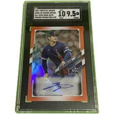 SGC 9.5 SHOHEI OHTANI 2021 TOPPS CHROME UPDATE ORANGE REFRACTOR AUTO /25 ASGA-SO