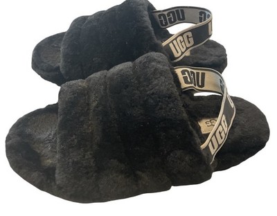 UGG Women's Fluff Yeah Slides Sheepskin Insole & Upper Slippers, 1095119 Size 9