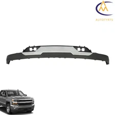 Fit For Silverado 1500 2016-2018 New Front Bumper Valance+Chrome Skid Plate Set
