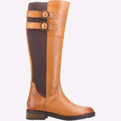 Bottes En Cuir Marron Hush Puppies Carla Calf Pour Femmes Avec Mémoire De Forme - Photo 1/4