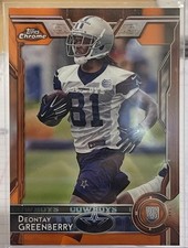 2015 Topps Chrome #187 Deontay Greenberry Orange Refractor Dallas Cowboys Rookie