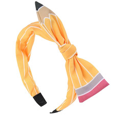 Back to School Headband Yellow Pencil Hair Bands Stripe Pencil Headpiece Cute Sc