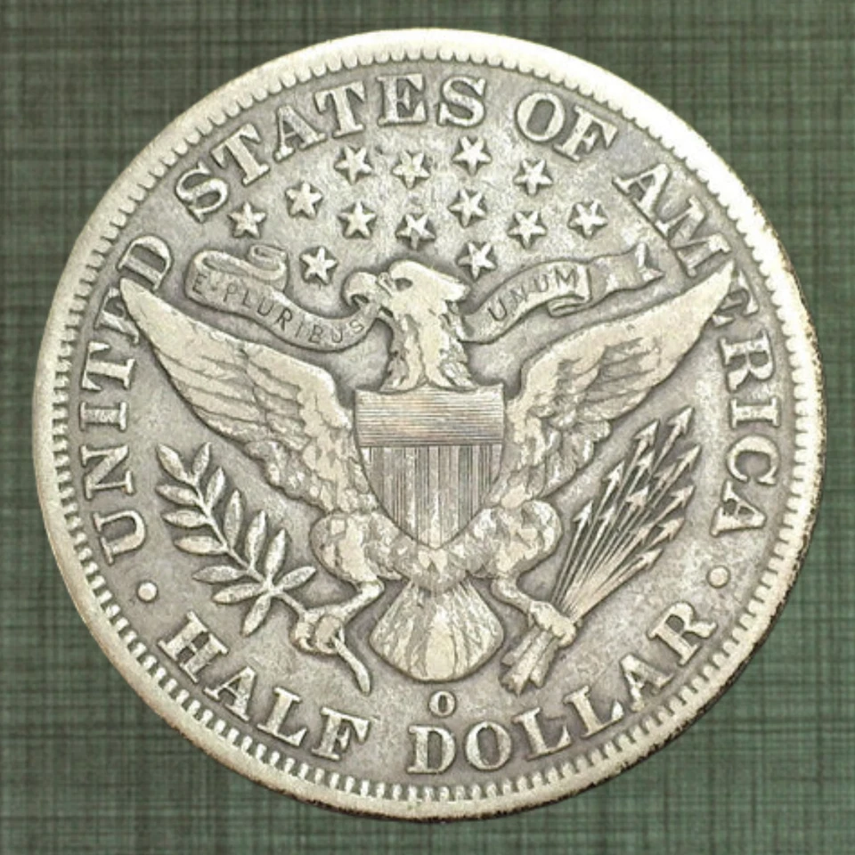 Medio dólar O Barber 1893 50C ¡En estado bastante bueno 40! Moneda rara!! Foto 2 de 2