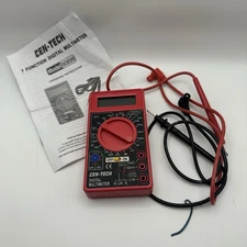 MULTIMETER Cen-tech 7 Function Digital 24" LEADS Tool LCD #98025 FREE SHIPPING