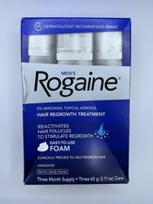 Men's ROGAINE 5 Minoxidil Unscented Foam Hair Regrowth Treatment Pack of 3