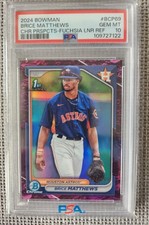 Brice Matthews 2024 1st Bowman Chrome Fuschia/199 #BCP-69 - PSA 10 Gem Mint