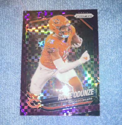 Panini 2025 Prizm Football Rome Odunze Purple Power Checkerboard #8 02/49-Bears