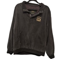 VTG Bobby Jones Collection Water Resistant Silk Jacket Black Ryder Cup Henley