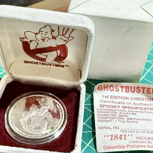 Ghostbusters 1oz .999 Silver Round Box & COA Licensed Proof-Like Ltd 25k