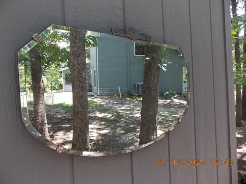 Old English Deco Frameless Beveled Glass Mirror W/Topper 25 5/8" X 16 1/2 0 S&H - Picture 2 of 13