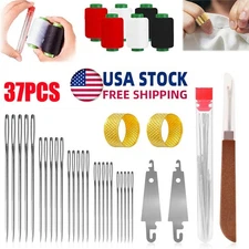 37PC Complete Sewing Kit - Big Eye Steel Sewing Needles Kit Stainless Steel