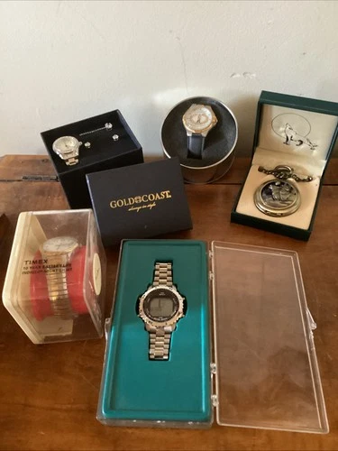 Lot of 5 Vintage new in box watches...READ....TIMEX, TIDE WATCH