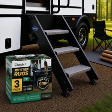 RV Step Covers 3 Pack 23-inch Wide Camper Step Covers Fit 8-11" Deep Stairs Gray