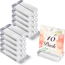 Acrylic Place Card Holder - 3" Clear Table Number Holders, Acrylic Stands for Di