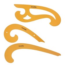 3 PCS French Curve Ruler Template Set Hard Plastic Drafting Drawing Measuring