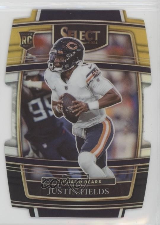 2021 Panini Select Concourse Black & Gold Prizm Die-Cut Justin Fields #50 1su8