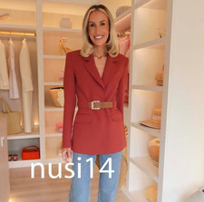 ZARA NEW WOMAN WIDE BELTED BLAZER JACKET MARSALA XS-XL 8727/593/172