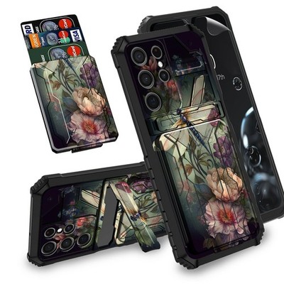 for Samsung Galaxy S23 Ultra Case with Screen Protector & Kickstand & Card Ho...
