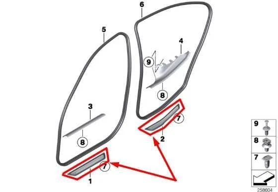 2015-16 BMW 435i Gran Coupe dianteiro e traseiro soleira arranhão placa de chute acabamento conjunto de 4 - Imagem 2 de 4
