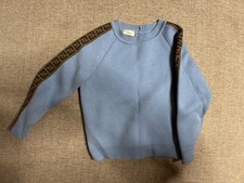 24M Kids Fendi FF bands pullover in light blue Sweater