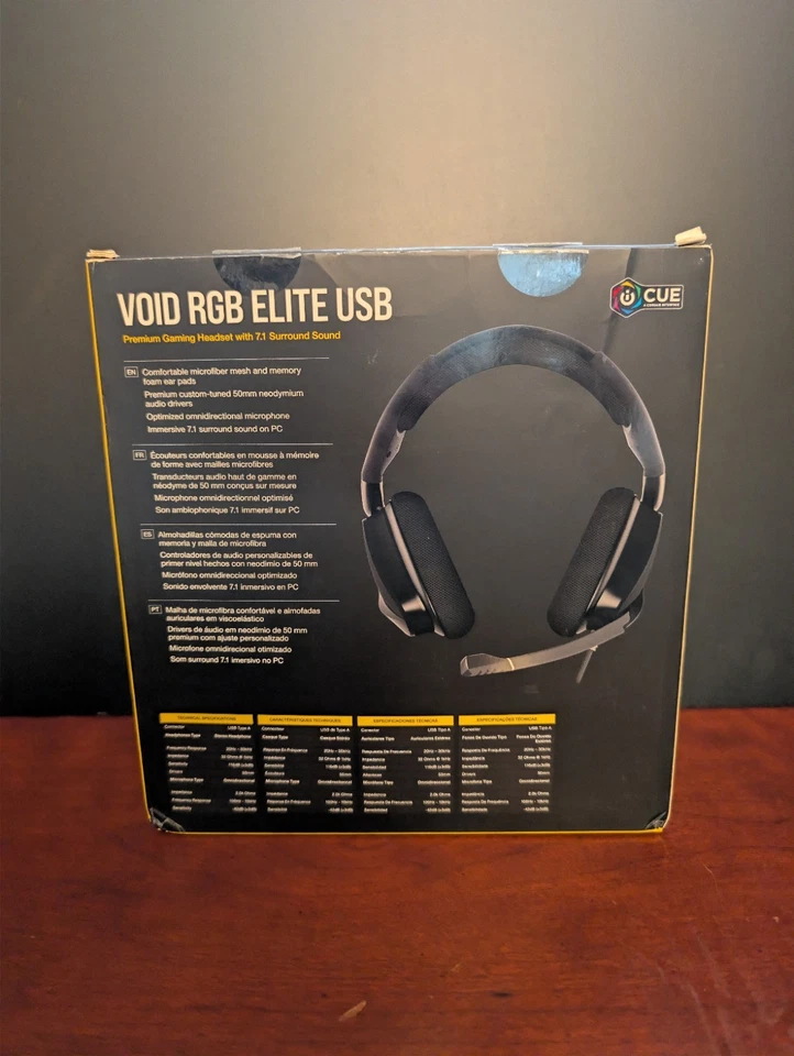 Auriculares para juegos Corsair Void RGB Elite USB con cable - Caja abierta Foto 3 de 4