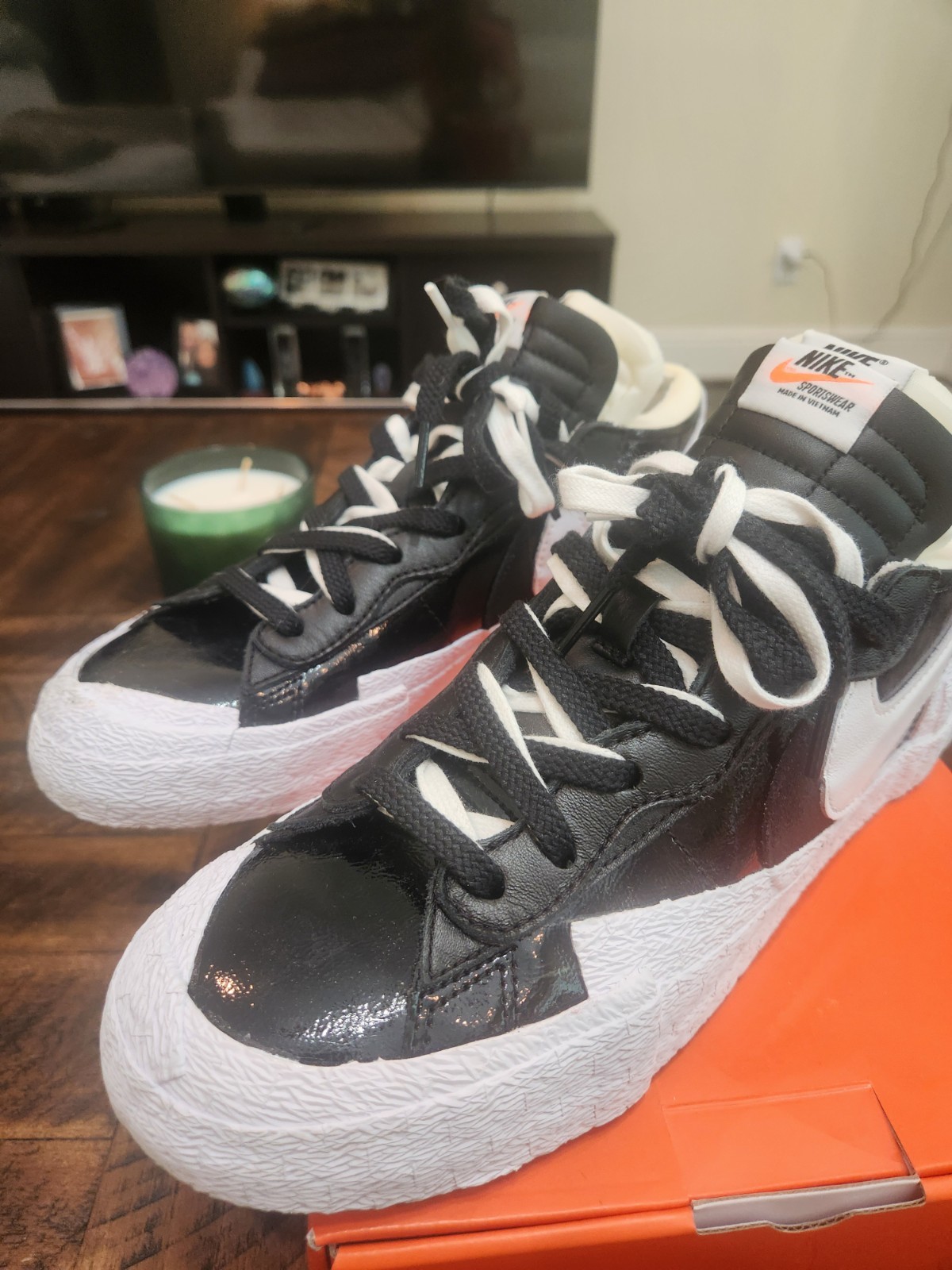 SACAI X NIKE Taglia 9 5 Blazer Nike sacai x basso nero vernice SACAI 9 5