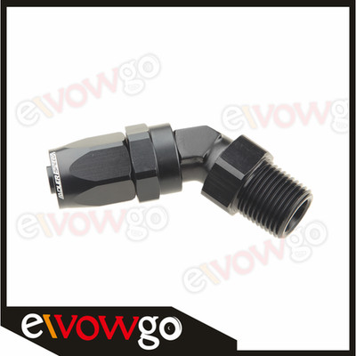 10AN AN-10 To 1/2'' NPT 45 Degree Swivel Fuel Oil Hose End Fitting Adapter Black