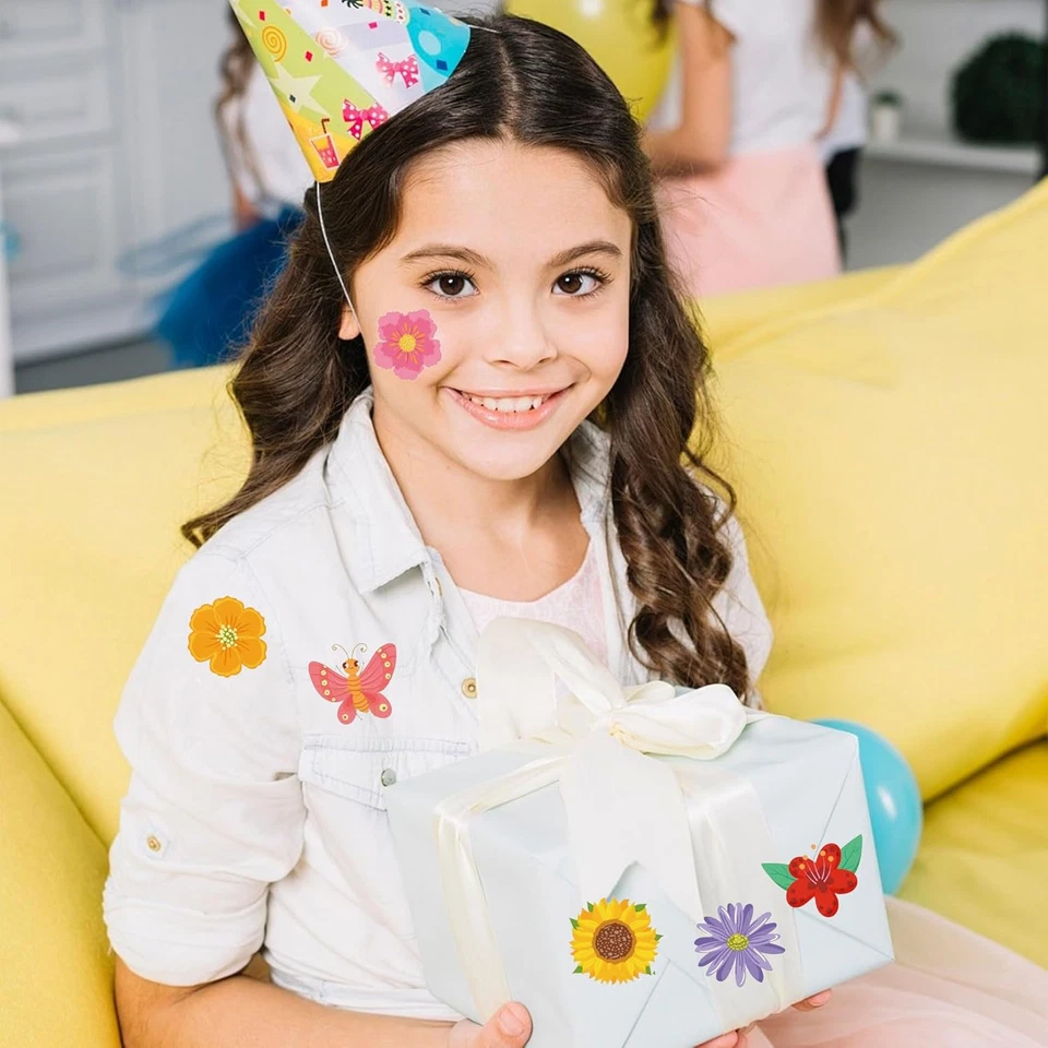 JAXICREY Sticker Blumen 1000 Stück Aufkleber Insekten Schmetterling - Bild 4 von 4