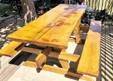 Table (solid Oak Picnic Table Custom Cut 