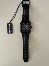 orologio uomo Police Defender nero con cassa in acciaio e cinturino in pelle