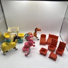 Vintage Fisher Price Little People Royal Pink Dragon Castle Horses Carriage Lot