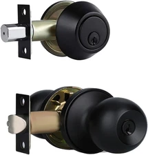 Front Door Lock Set Exterior Door Lock Set with Deadbolt, Single Cylinder Deadbo