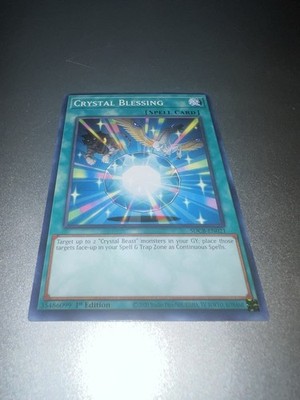 Crystal Blessing SDCB-EN021 1st Edition Spell Card Yu-Gi-Oh Crystal Beast NM