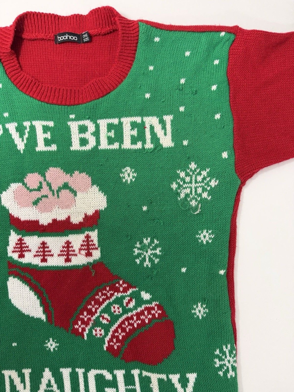 Boohoo Christmas Ugly Sweater One Size 2 Person Naughty Nice Holiday Party *Read image 8