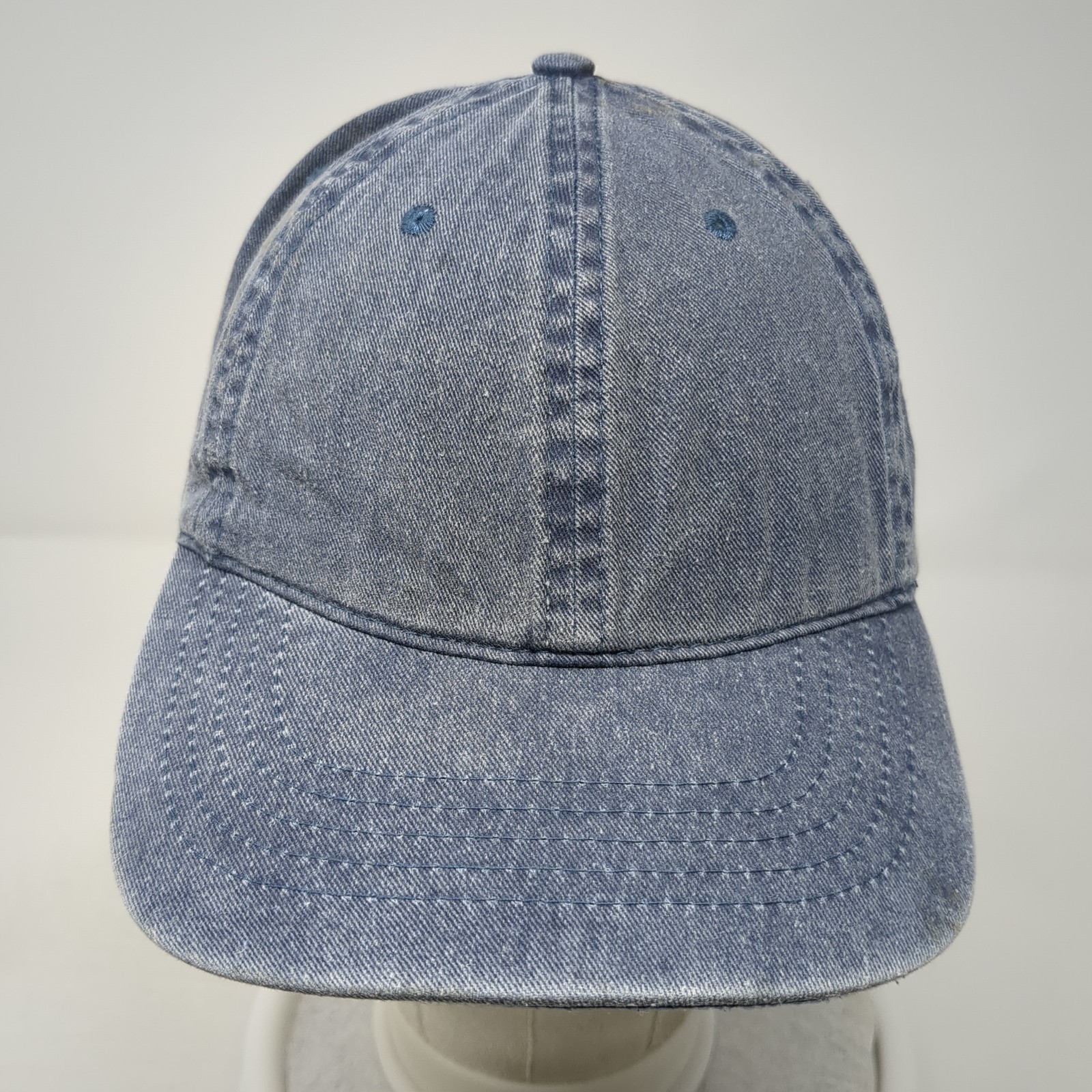 Unbranded Strapback Baseball Hat Solid Blue One S… - image 2